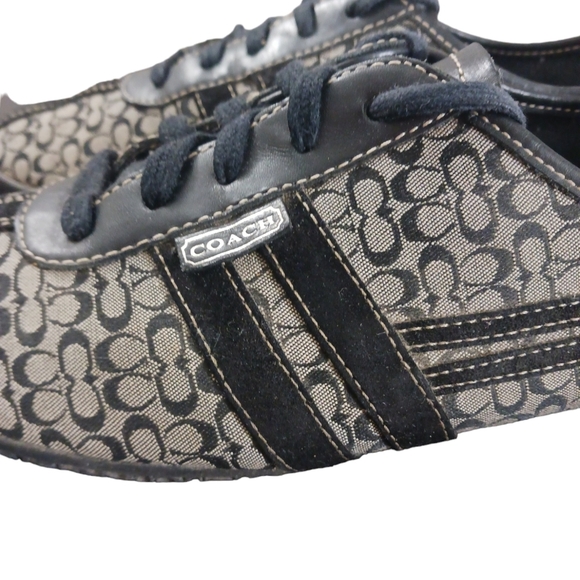 Coach Sneakers Erin Balack and Tan Jacquard Logo - Picture 5 of 10